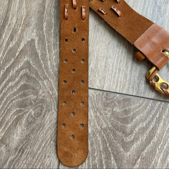 Vintage Handmade Woven Braided Perforated Leather Belt - Picture 10 of 15